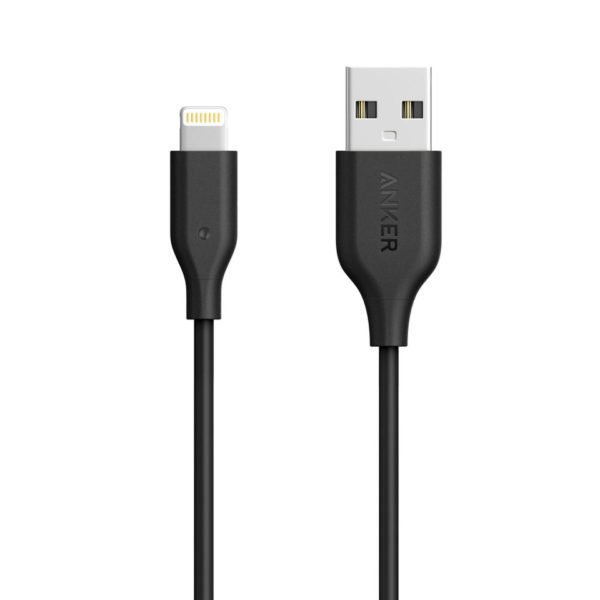 ANKER MFI USB TO LIGHTNING ROUND CABLE 3FT BLACK