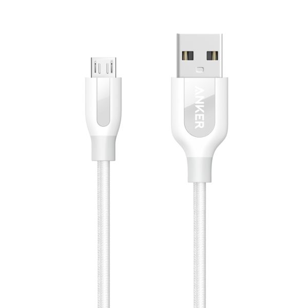 ANKER POWERLINE+ MICRO USB 3FT WHITE